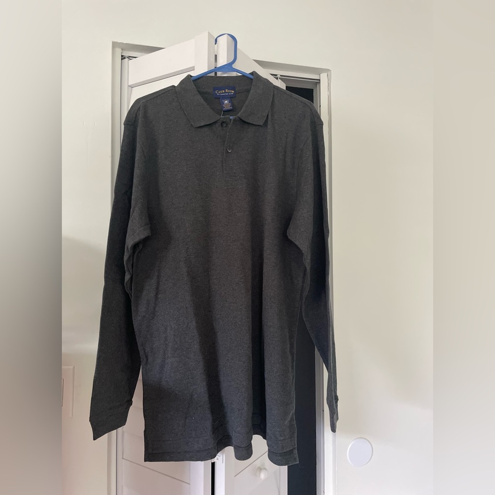 Dark Grey Long Sleeved Club Room by Charter Club Men’s Shirt